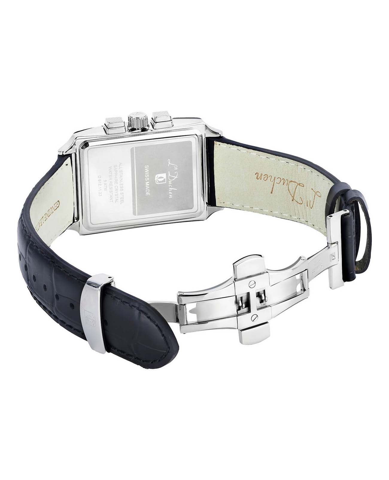 L'Duchen L'Duchen Adventure Chrono D 612.11.33,  швейцария мужские часы на браслете кожаный боковой вид